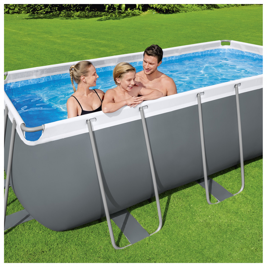 Бассейн каркасный Power Steel, 412 х 201 х 122 см с лестницей и картриджным фильтром 2006л/ч