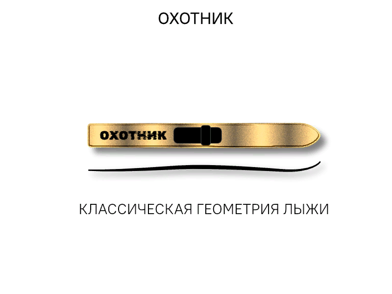 Лыжи ОХОТНИК, дерево-пластик, длина 185 см, ширина 150 мм